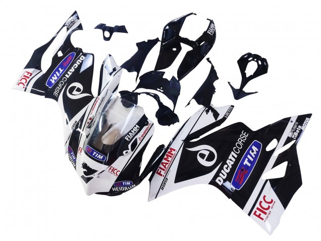 Lojas Carenagens Moto Ducati Panigale 899/1199 2011-2014 - Branco Preto Azul Fiamm Ficc 7