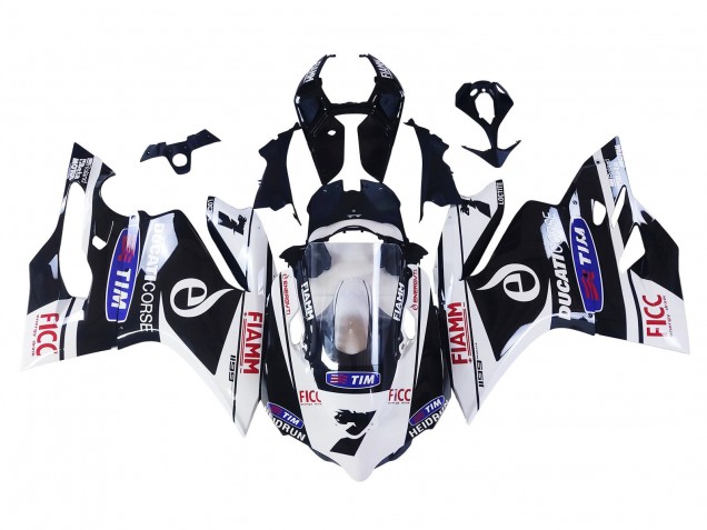 Lojas Carenagens Moto Ducati Panigale 899/1199 2011-2014 - Branco Preto Azul Fiamm Ficc 7