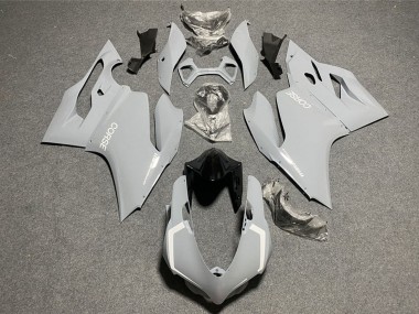 Lojas Carenagens Moto Ducati 1199 2011-2014 - Nardo Cinzento Claro Branco Corse