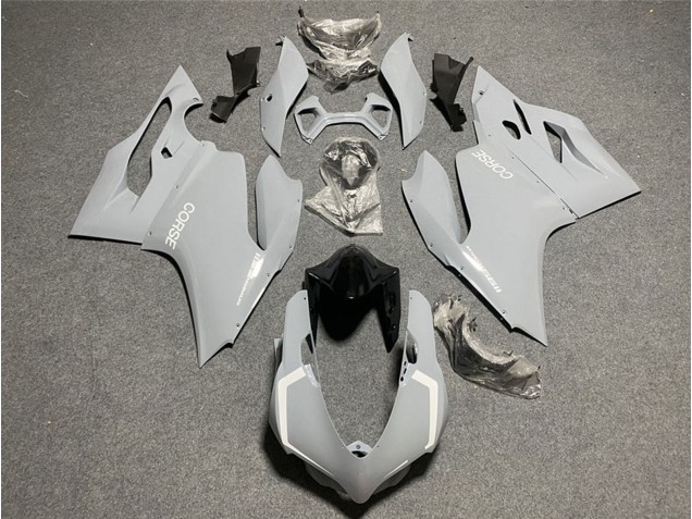 Lojas Carenagens Moto Ducati 1199 2011-2014 - Nardo Cinzento Claro Branco Corse