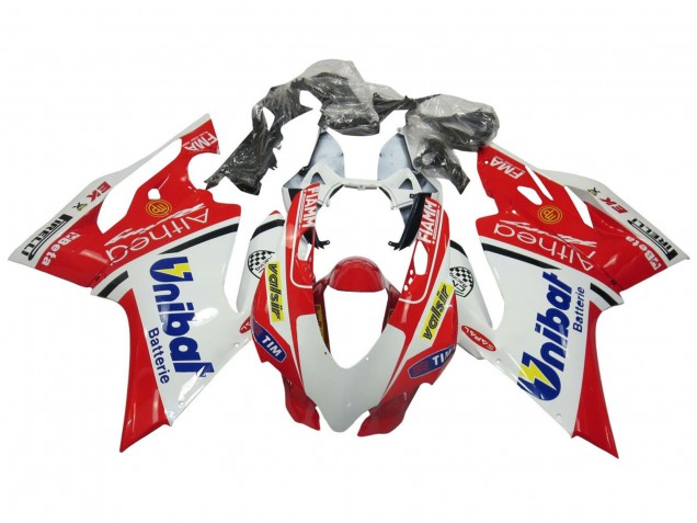 Lojas Carenagens Moto Ducati Panigale 899/1199 2011-2014 - Branco Vermelho Azul Valsir Fiamm