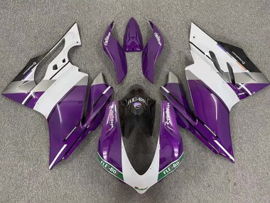 Lojas Carenagens Moto Ducati 959/1299 2015-2020 - Roxo Branco Preto Brilhante Flex-Box