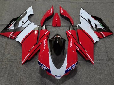 Lojas Carenagem Moto Ducati 959/1299 2015-2020 - Branco Vermelho Preto Brilhante Unibat Flex-Box