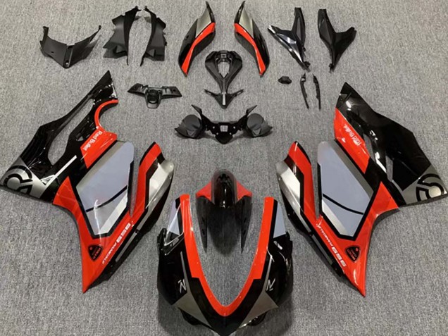 Lojas Carenagens Moto Ducati 959 2015-2020 - Prata Vermelho Preto Brilhante