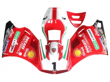 Lojas Carenagens Moto Ducati 748/916/996/998 1993-2005 - Branco Vermelho Amarelo Verde Preto Brilhante Performance