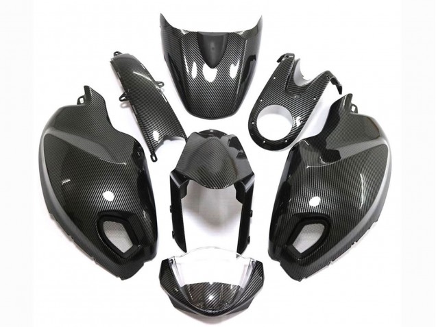 Lojas Carenagens Moto Ducati Monster 696 796 1100 1100S 2008-2012 - Preto Fibra de Carbono Estilo