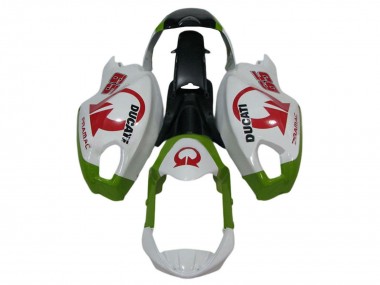 Lojas Carenagens Moto Ducati Monster 696 796 1100 1100S 2008-2012 - Branco Verde Vermelho Pramac