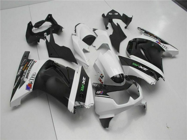 Lojas Carenagens Moto Kawasaki EX250 2008-2012 - Branco Preto Verde