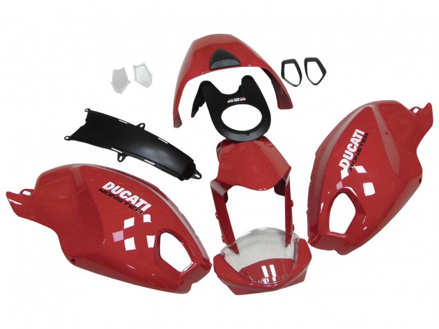 Lojas Carenagens Moto Ducati Monster 696 796 1100 1100S 2008-2012 - Vermelho Branco