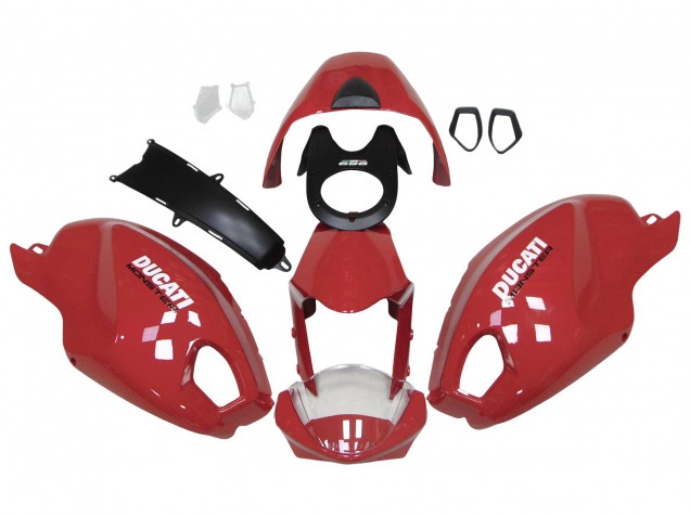 Lojas Carenagens Moto Ducati Monster 696 796 1100 1100S 2008-2012 - Vermelho Branco