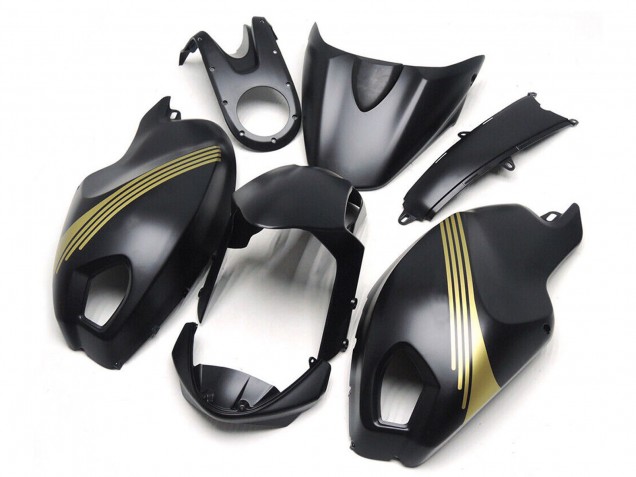Lojas Carenagens Moto Ducati Monster 696 796 1100 1100S 2008-2012 - Preto Fosco Ouro