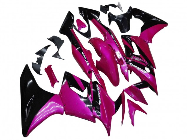 Lojas Carenagens Moto Honda CBR125R 2002-2006 - Rosa Preto Brilhante