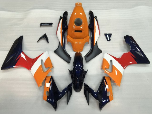 Lojas Carenagens Moto Honda CBR125R 2002-2006 - Laranja Branco Vermelho Preto Brilhante