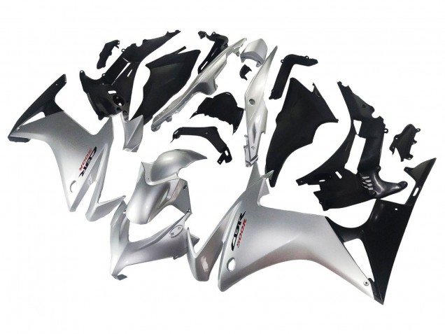 Lojas Carenagem Moto Honda CBR500R 2013-2015 - Prata Preto Brilhante