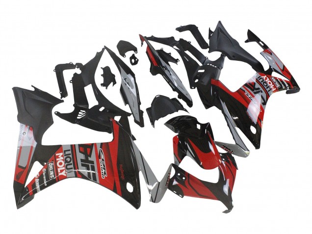 Lojas Carenagens Moto Honda CBR500R 2013-2015 - Vermelho Prata Preto Brilhante