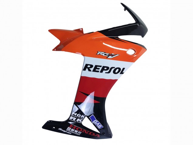 Lojas Carenagens Moto Honda CBR500R 2013-2015 - Laranja Branco Vermelho Preto Brilhante Repsol 3
