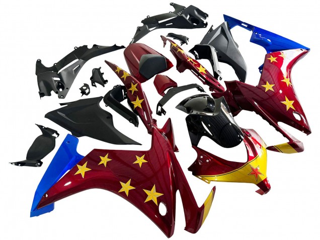 Lojas Carenagens Moto Honda CBR500R 2013-2015 - Vermelho Azul Amarelo Estrela