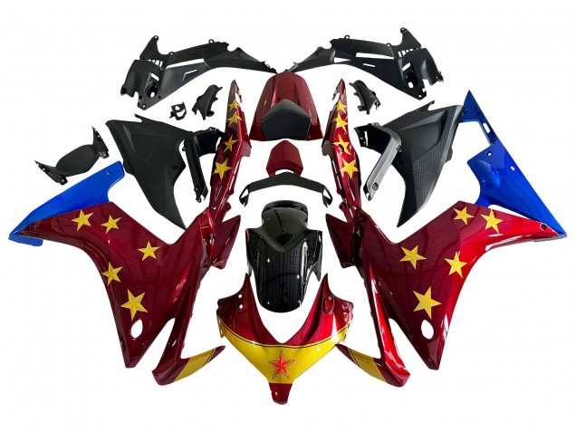 Lojas Carenagens Moto Honda CBR500R 2013-2015 - Vermelho Azul Amarelo Estrela