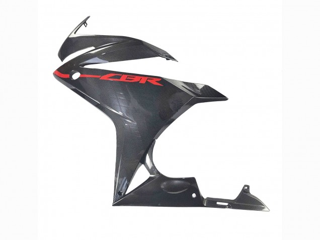 Lojas Carenagens Moto Honda CBR500R 2016-2018 - Preto Fibra de Carbono Vermelho