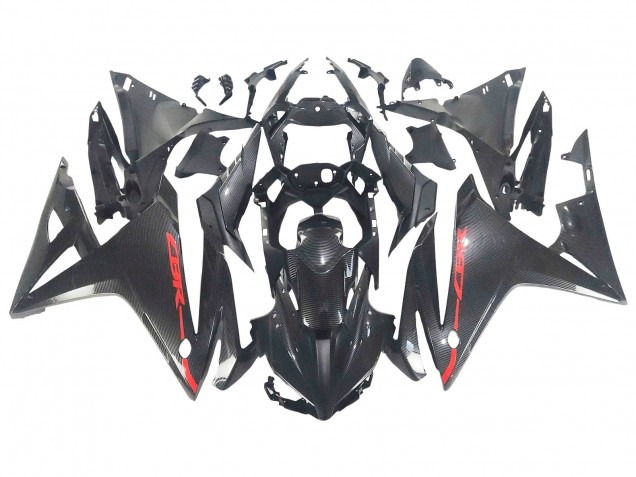 Lojas Carenagens Moto Honda CBR500R 2016-2018 - Preto Fibra de Carbono Vermelho
