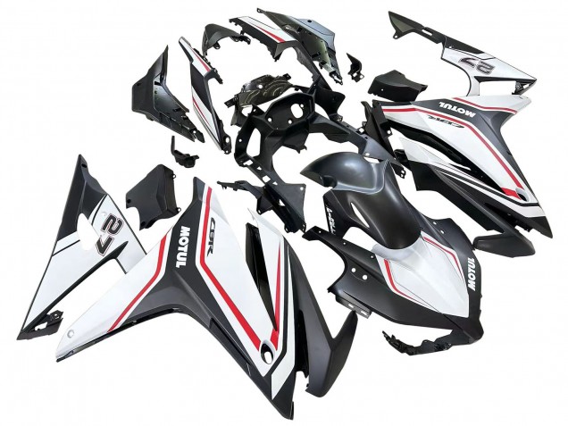 Lojas Carenagens Moto Honda CBR500R 2016-2018 - Branco Vermelho Preto Fosco