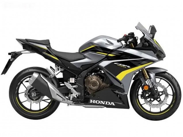 Lojas Carenagens Moto Honda CBR500R 2022-2023 - Prata Amarelo Preto Brilhante