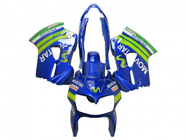 Lojas Carenagens Moto Honda VFR 800 2002-2013 - Azul Verde Branco MoviStar Castrol