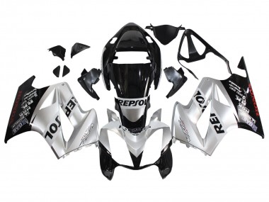 Lojas Carenagens Moto Honda VFR 800 2002-2013 - Prata Preto Brilhante Repsol