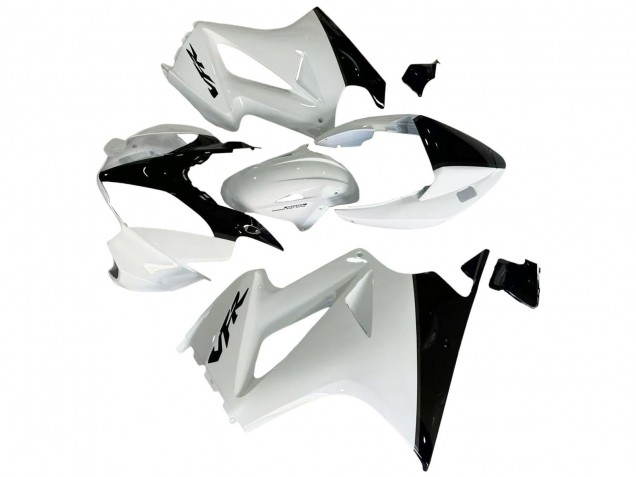 Lojas Carenagens Moto Honda VFR 800 2002-2013 - Branco Pérola Preto Brilhante Decal