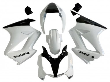 Lojas Carenagens Moto Honda VFR 800 2002-2013 - Branco Pérola Preto Brilhante Decal