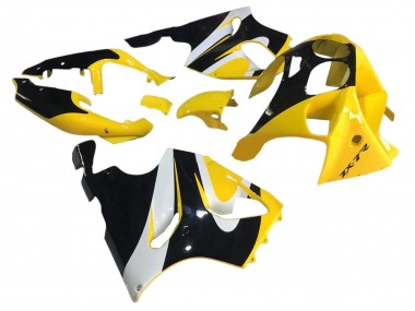 Lojas Carenagens Moto Kawasaki ZX7R 1996-2003 - Amarelo Branco Preto Brilhante
