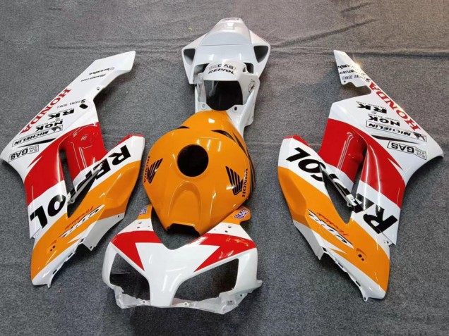 Lojas Carenagens Moto Honda CBR1000RR 2004-2005 - Branco Laranja Preto Vermelho Repsol