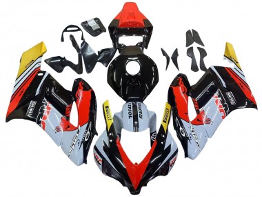 Lojas Carenagens Moto Honda CBR1000RR 2004-2005 - Amarelo Vermelho Branco Glossy Red Bull Repsol HRC