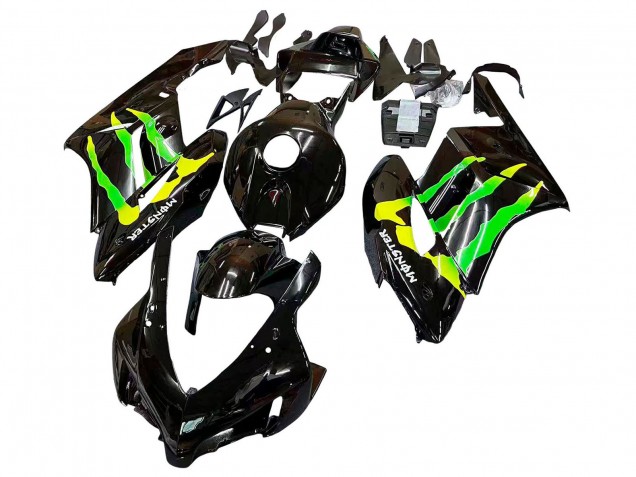 Lojas Carenagens Moto Honda CBR1000RR 2004-2005 - Preto Brilhante Amarelo Verde Monstro