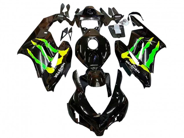Lojas Carenagens Moto Honda CBR1000RR 2004-2005 - Preto Brilhante Amarelo Verde Monstro