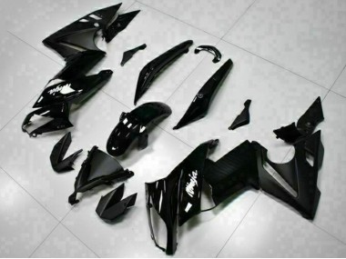 Lojas Carenagens Moto Kawasaki EX650 2009-2011 - Preto Brilhante Branco Decal