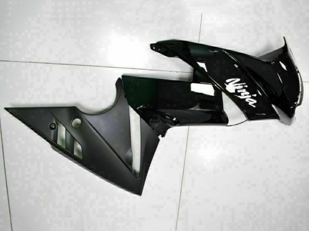 Lojas Carenagens Moto Kawasaki EX650 2009-2011 - Preto Brilhante Branco Decal