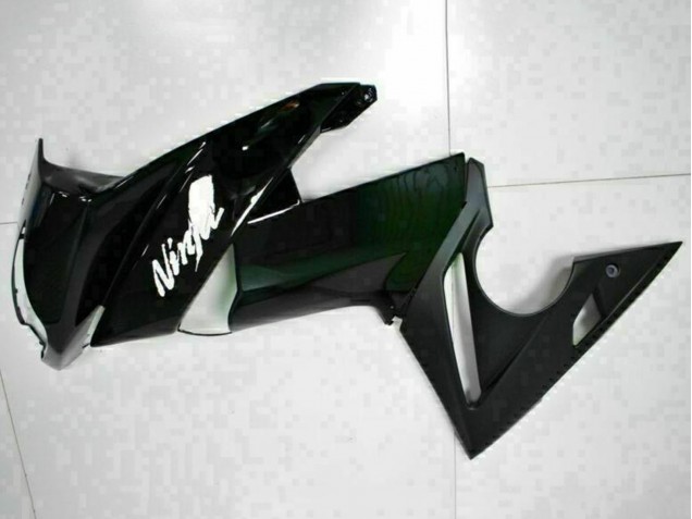 Lojas Carenagens Moto Kawasaki EX650 2009-2011 - Preto Brilhante Branco Decal