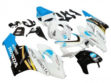 Lojas Carenagens Moto Honda CBR1000RR 2004-2005 - Branco Azul Claro Amarelo Preto Konica Minolta