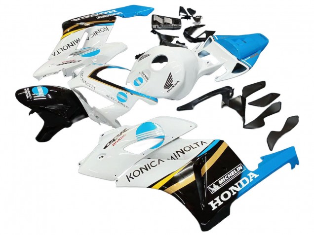 Lojas Carenagens Moto Honda CBR1000RR 2004-2005 - Branco Azul Claro Amarelo Preto Konica Minolta