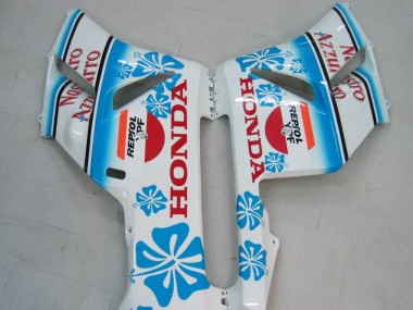 Lojas Carenagens Moto Honda CBR1000RR 2004-2005 - Branco Azul Neve Nastro Azzurro 46