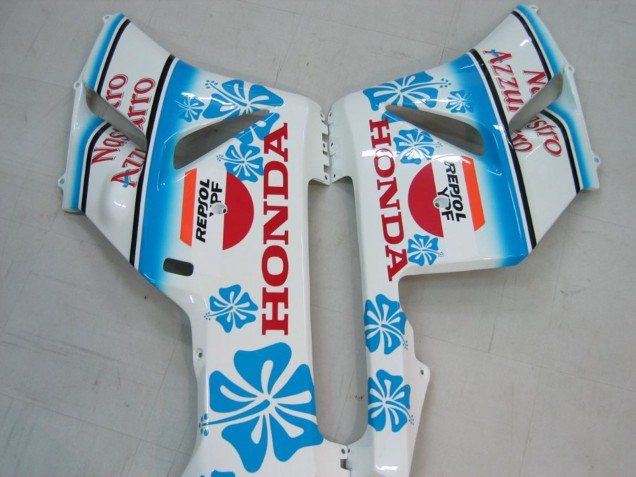 Lojas Carenagens Moto Honda CBR1000RR 2004-2005 - Branco Azul Neve Nastro Azzurro 46