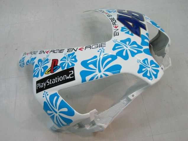 Lojas Carenagens Moto Honda CBR1000RR 2004-2005 - Branco Azul Neve Nastro Azzurro 46