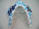 Lojas Carenagens Moto Honda CBR1000RR 2004-2005 - Branco Azul Neve Nastro Azzurro 46