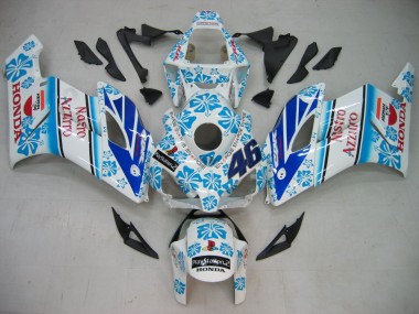 Lojas Carenagens Moto Honda CBR1000RR 2004-2005 - Branco Azul Neve Nastro Azzurro 46