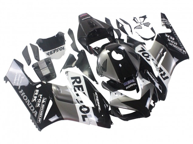 Lojas Kits Carenagem Moto Honda CBR1000RR 2004-2005 - Prata Branco Preto Brilhante Repsol