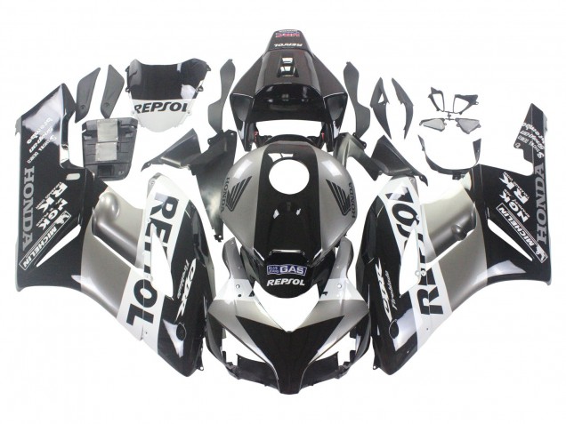 Lojas Kits Carenagem Moto Honda CBR1000RR 2004-2005 - Prata Branco Preto Brilhante Repsol