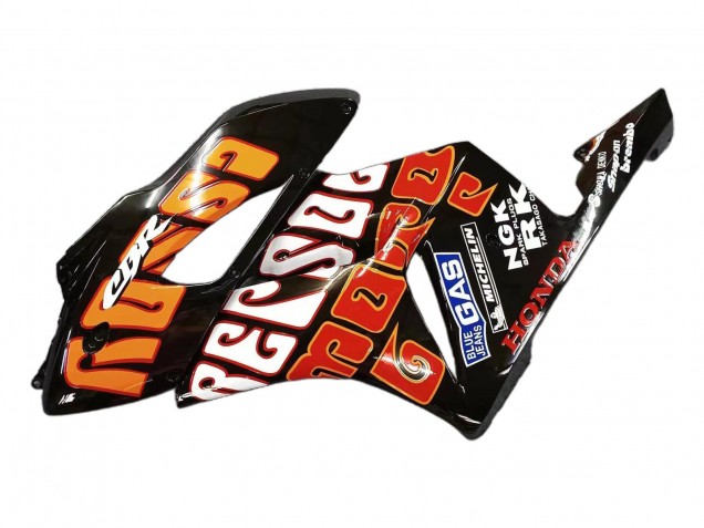 Lojas Carenagens Moto Honda CBR1000RR 2004-2005 - Amarelo Laranja Preto Brilhante Repsol Rossi 46