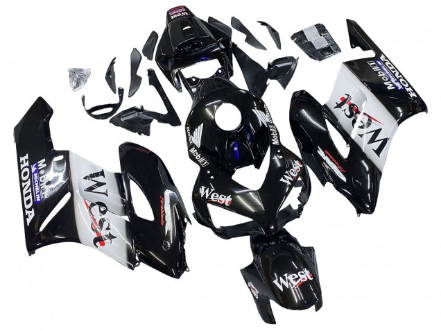 Lojas Carenagens Moto Honda CBR1000RR 2004-2005 - Preto Brilhante Branco West