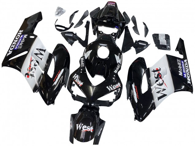 Lojas Carenagens Moto Honda CBR1000RR 2004-2005 - Preto Brilhante Branco West